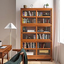 現貨-美式落地滿墻書架整墻書柜客廳辦公室展廳隔斷架收納置物架帶抽屜-簡約 歷史價格詳細信息