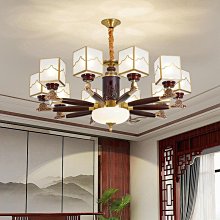 新中式全銅客廳風扇燈2024新款負離子餐廳臥室吊扇燈可選擇包安裝 歷史價格詳細信息