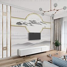 中式電視背景墻壁紙現代簡約墻紙水墨山水意境5d客廳裝飾壁畫墻布~熱心小賣家-進店有折扣 歷史價格詳細信息