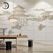 中式電視背景墻壁紙現代簡約墻紙水墨山水意境5d客廳裝飾壁畫墻布~熱心小賣家-進店有折扣 歷史價格詳細信息