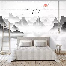 中式電視背景墻壁紙現代簡約墻紙水墨山水意境5d客廳裝飾壁畫墻布~熱心小賣家-進店有折扣 歷史價格詳細信息