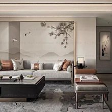 中式電視背景墻壁紙現代簡約墻紙水墨山水意境5d客廳裝飾壁畫墻布~熱心小賣家-進店有折扣 歷史價格詳細信息