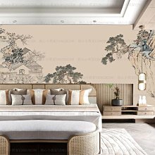中式電視背景墻壁紙現代簡約墻紙水墨山水意境5d客廳裝飾壁畫墻布~熱心小賣家-進店有折扣 歷史價格詳細信息