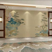 中式電視背景墻壁紙現代簡約墻紙水墨山水意境5d客廳裝飾壁畫墻布~熱心小賣家-進店有折扣 歷史價格詳細信息