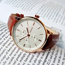 KEZZI珂紫 簡約時刻 浪漫唯美 流行腕錶 皮革錶帶 女錶 咖啡色 KE1687玫咖小【時間玩家】 歷史價格詳細信息