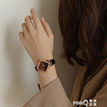 伴朵女士手錶學生復古文藝簡約小眾圓形皮帶石英潮流女士國產手錶 歷史價格詳細信息