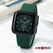 潮流ins風氣質方形簡約休閒矽膠帶大錶盤時尚女學生情侶石英手錶 歷史價格詳細信息