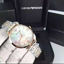 潮流女錶 阿瑪尼摩天輪手錶 送滿鑽手鏈 間金色鋼帶石英表 錶盤直徑32mm 圖片實拍 含全套包裝 歷史價格詳細信息