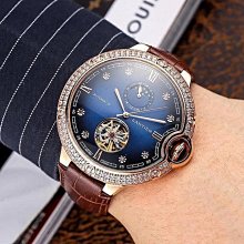 卡地亞--Cartier.男士腕錶 全自動機械機芯 鏤空飛輪三針機械男錶、高貴優雅，魅力不凡 歷史價格詳細信息