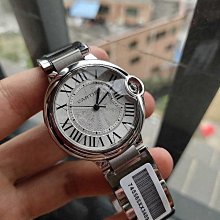 Cariter 卡地亞 藍氣球 Ballon Bleu 自動機芯 原鑲鑽圈 33MM 白鋼 山度士 盒單全 歷史價格詳細信息