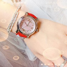 蕭邦腕錶 女表橢圓小錶盤鑲水鑽滿天星時尚潮流真皮細錶帶【潮流百貨】 歷史價格詳細信息