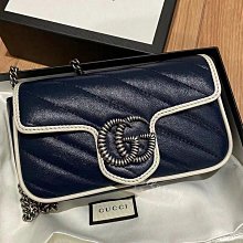 GUCCI  GG Marmont 迷你絎縫皮革斜背/相機包(黑色) 歷史價格詳細信息