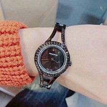 現貨SWAROVSKI 黑色珍珠母貝錶盤 流轉晶鑽圈 黑色皮革錶帶 石英 女士手錶 5301877 施華洛世奇腕錶 歷史價格詳細信息