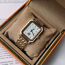 Tory Burch Robinson 矩形白色錶盤 玫瑰金色配銀色不鏽鋼錶帶 石英 女士手錶 TBW1509 歷史價格詳細信息