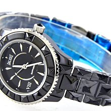 (六四三精品)3.7公分錶徑歐美仕(真品)高檔黑陶瓷.水晶鏡面.三眼六針多功能精準錶! 歷史價格詳細信息