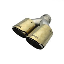 汽車一出二直排氣管尾喉一出二Y型尾喉不鏽鋼汽車排氣管改裝尾喉 歷史價格詳細信息