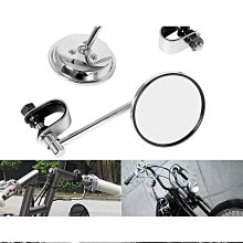 機車後照鏡 後視鏡 圓形 牛角 端子後照鏡 gogoro 高清 通用款 燒鈦電鍍  機車後視鏡 機車百-雲車品 歷史價格詳細信息