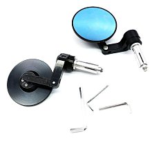 機車後照鏡 後視鏡 圓形 牛角 端子後照鏡 gogoro 高清 通用款 燒鈦電鍍  機車後視鏡 機車百-雲車品 歷史價格詳細信息