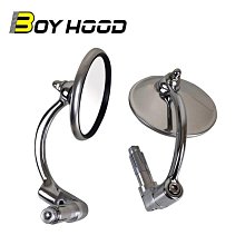 【小葱】適用復古機車 哈雷 圓形金屬後照鏡 鋁合金銀色手把圓鏡 價格比較,價格查詢,歷史價格詳細信息