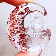 天然鈦晶水月觀音吊墜，巴西老礦鈦晶，大師級雕工，開臉細緻傳神，板鈦效應強，45*38*12mm不議價 此物屬高檔商品 售出不退換 歷史價格詳細信息
