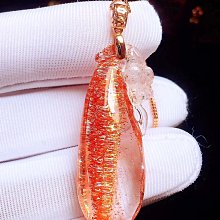 天然金草莓晶吊墜.18k金鑲嵌金草莓！大雲母！超七！非常難得！總重8.28左右！30.8*15.2mm之間 歷史價格詳細信息
