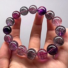 精品天然超七雲母紫發手鍊12mm.又稱三輪骨幹，12mm，重43g 歷史價格詳細信息
