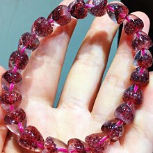 天然粉晶雲母手錬女粉水晶黑雲母片包裹體粉嫩手串飾品禮物 歷史價格詳細信息