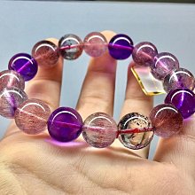 精品天然超七雲母紫發手鍊12mm.又稱三輪骨幹，12mm，重43g 歷史價格詳細信息