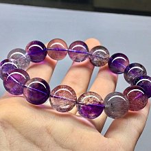精品天然超七雲母紫發手鍊12mm.又稱三輪骨幹，12mm，重43g 歷史價格詳細信息