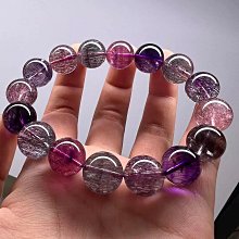 精品天然超七雲母紫發手鍊12mm.又稱三輪骨幹，12mm，重43g 歷史價格詳細信息