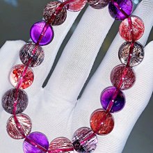 天然超七手鍊11.4mm.發順，金草莓，11.4mm，重：35.6g 歷史價格詳細信息