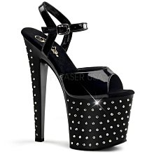 Shoes InStyle《七吋》美國品牌 PLEASER 原廠正品子彈金屬鍍鉻手槍厚底高跟涼鞋 有大尺碼 『黑銀色』 歷史價格詳細信息