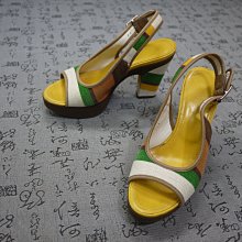 義大利製 HOGAN 彩色帆布面真皮厚底涼鞋  USA 5  EUR 34.5 JPN 22.5 CM 價格比較,價格查詢,歷史價格詳細信息