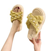 現貨熱銷-拖鞋女外穿夏時尚涼拖坡跟百搭鬆糕厚底一字拖防滑大碼高跟CRD 歷史價格詳細信息