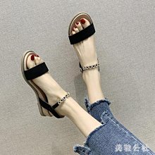 現貨熱銷-ins百搭學生坡跟涼鞋女厚底鞋夏天新款女鞋子高跟平底鞋性感粗跟羅馬 36421CFLP 歷史價格詳細信息