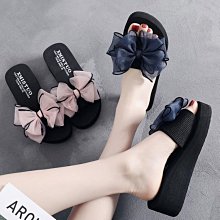 現貨熱銷-拖鞋女外穿夏時尚涼拖坡跟百搭鬆糕厚底一字拖防滑大碼高跟CRD 歷史價格詳細信息