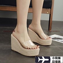 【熱賣精選】高跟鞋透明女涼鞋高跟鞋2021年夏季網紅時裝中跟水晶鞋性感粗跟外穿拖鞋 歷史價格詳細信息