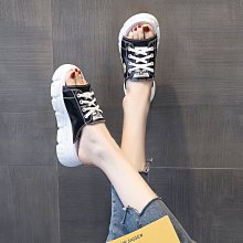 外出拖鞋 2020夏新款高跟粗跟韓版壹字拖外穿女涼拖水鑚花朵大碼性感女拖鞋  露天市集  全臺最大的網路購物市集 歷史價格詳細信息