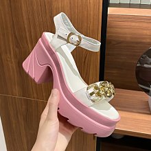 『真皮世家』露趾粗跟一字帶涼鞋女真皮2023新款夏季韓版高跟防水臺仙女羅馬鞋 歷史價格詳細信息