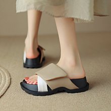 『真皮世家』露趾厚底粗跟涼鞋女真皮2023新款夏季韓版高跟時尚百搭仙女羅馬鞋 歷史價格詳細信息