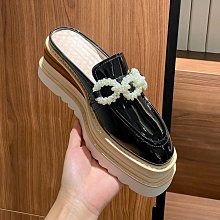 『真皮世家』包頭厚底粗跟一字帶涼鞋女真皮2023新款春夏季超高跟防水臺后空鞋 歷史價格詳細信息