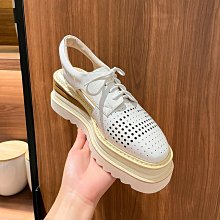 『真皮世家』包頭厚底粗跟一字帶涼鞋女真皮2023新款春夏季超高跟防水臺后空鞋 歷史價格詳細信息