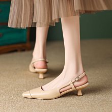 『真皮世家』2023年新款真皮厚底方頭透氣包頭半拖鞋柔軟防滑　純色百搭涼拖鞋 歷史價格詳細信息