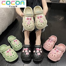 洞洞鞋女夏外穿芝麻街新款2023厚底防滑ins網紅兩穿包頭沙灘涼拖-可可鞋櫃 歷史價格詳細信息