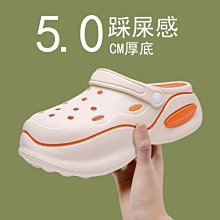 踩屎感洞洞鞋女夏季外穿2023新款厚底e沙灘可愛包頭半涼拖鞋夏 歷史價格詳細信息
