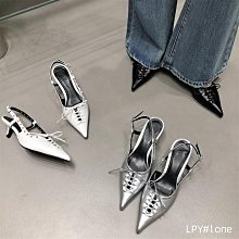 2024春夏新款尖頭高跟鞋細跟漆皮時尚通勤女涼鞋 歷史價格詳細信息