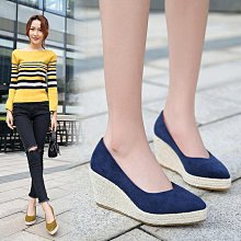 楔型厚底高跟尖頭燈芯絨女鞋后空搭扣度假風草編麻繩底楔型涼鞋 坡跟涼鞋 楔型涼拖 坡跟拖鞋 歷史價格詳細信息