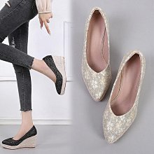 楔型厚底高跟尖頭燈芯絨女鞋后空搭扣度假風草編麻繩底楔型涼鞋 坡跟涼鞋 楔型涼拖 坡跟拖鞋 歷史價格詳細信息