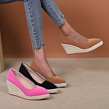 楔型厚底高跟尖頭燈芯絨女鞋后空搭扣度假風草編麻繩底楔型涼鞋 坡跟涼鞋 楔型涼拖 坡跟拖鞋 歷史價格詳細信息