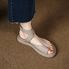 願望生活~涼鞋女夏外穿軟底韓版交叉平底羅馬風涼鞋女沙灘涼鞋女 歷史價格詳細信息